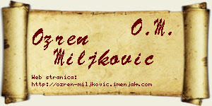 Ozren Miljković vizit kartica